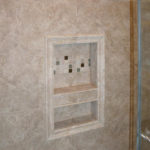 Customer Tiled Shower with Built in Shelf