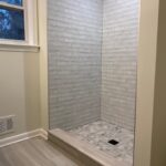 Custom Walk-In Shower Herringbone Accent